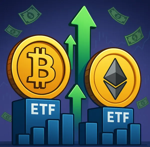 Illustration for article: Ethereum ETF Inflows Surpass Bitcoin: What’s Driving Institutional Demand